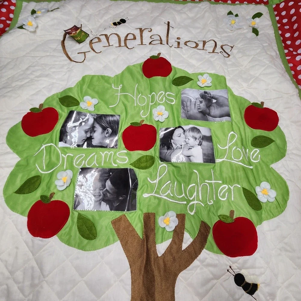 Cracker Barrel Quilted Blanket Family Tree Photograph Hanging Wall Quilt NEW